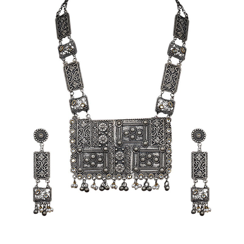 BLACK METAL EKANI JEWELLERY SET – Gleegal - Main Image