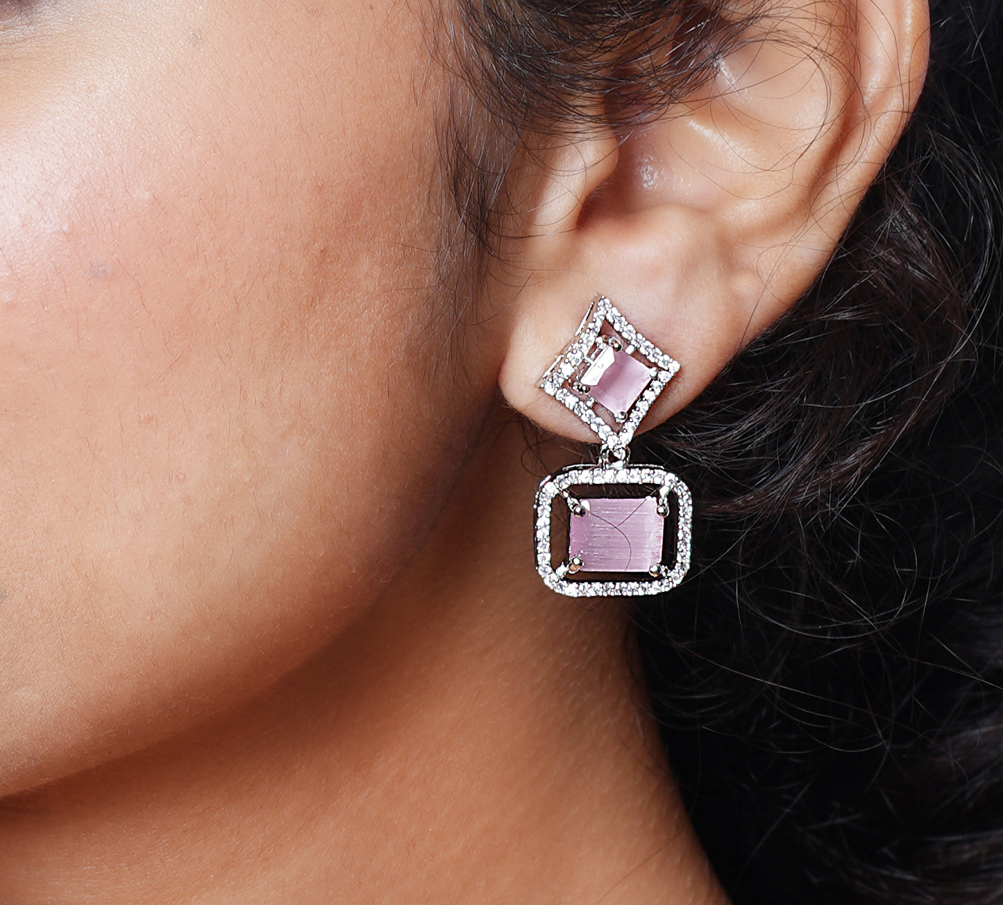 PINK AMIRI ZIRCONIA EARING
