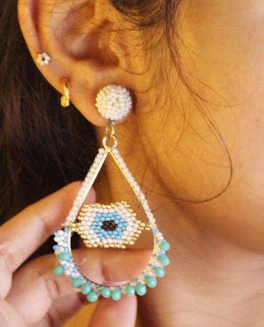 BLUE AHANA ARTISAN CRAFTED EARING