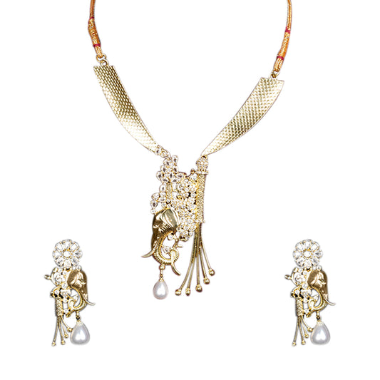 GOLDEN MISHIKA JEWELLERY SET