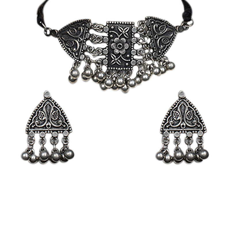 BLACK METAL EDHITHA JEWELLERY SET