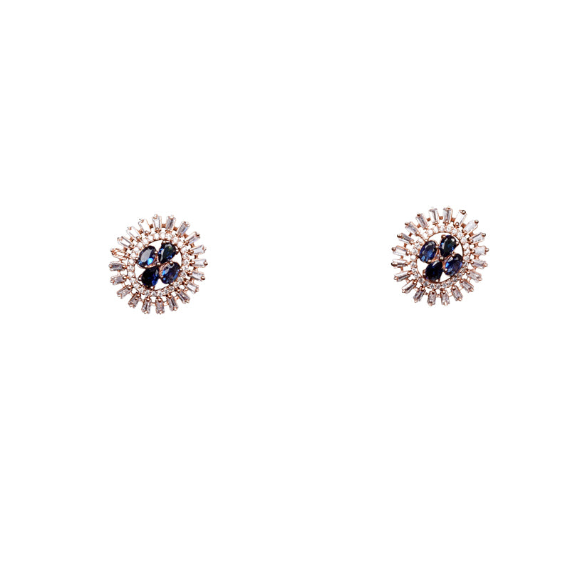 ROSE GOLD BLUE NERIAHH ZIRCONIA STUDS