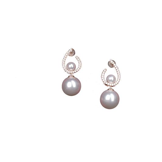 ROSE GOLD PEARL ANEMONE EARING