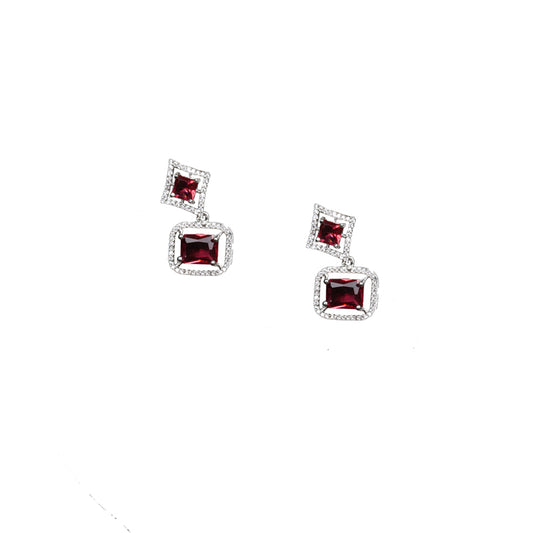 RED PANSY ZIRCONIA EARING