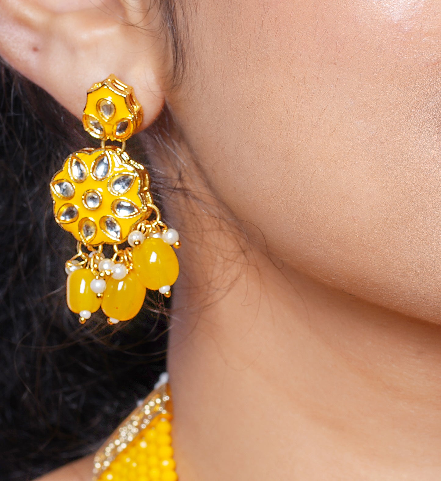 YELLOW DEEPTHI JEWELLERY SET