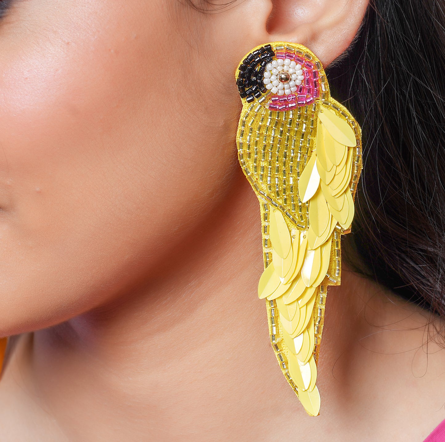 YELLOW LEILANI ARTISAN CRAFTED EARING