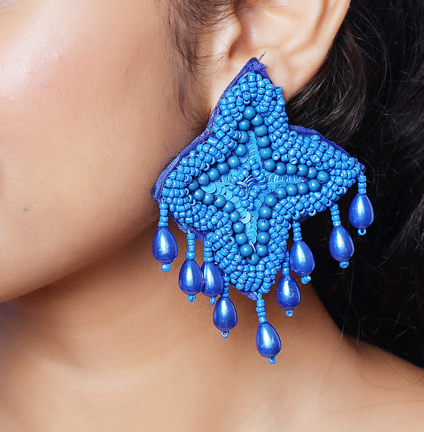 BLUE MADELYN ARTISAN CRAFTED EARING