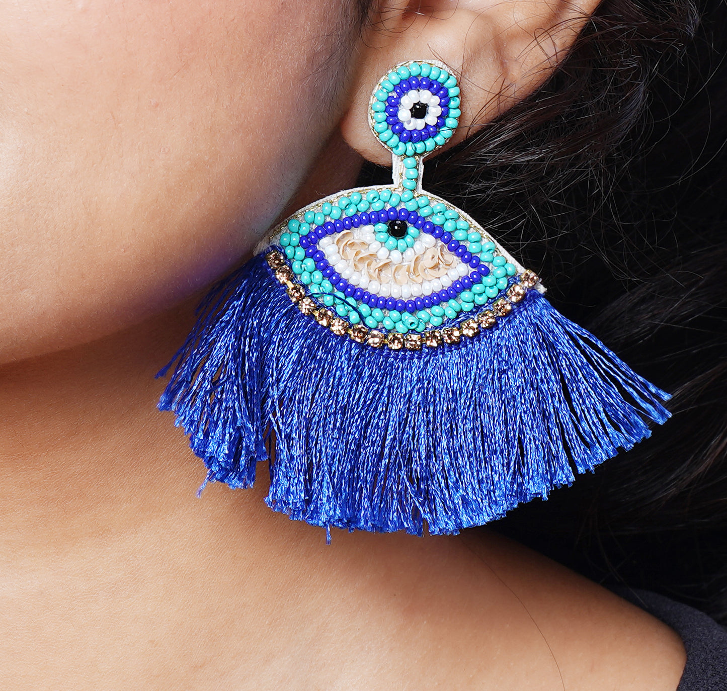 BLUE SKYLAR ARTISAN CRAFTED EARING