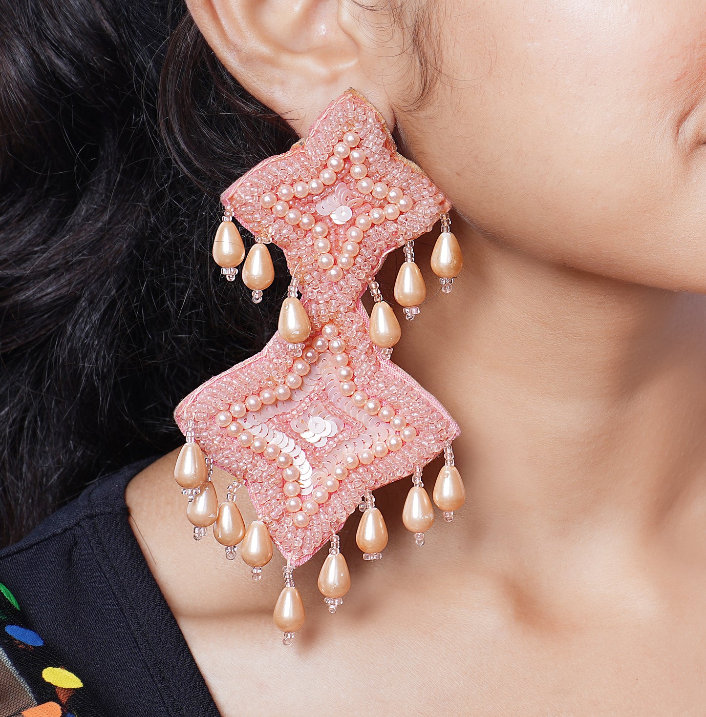 LIGHT PINK LUCIA ARTISAN CRAFTED EARING