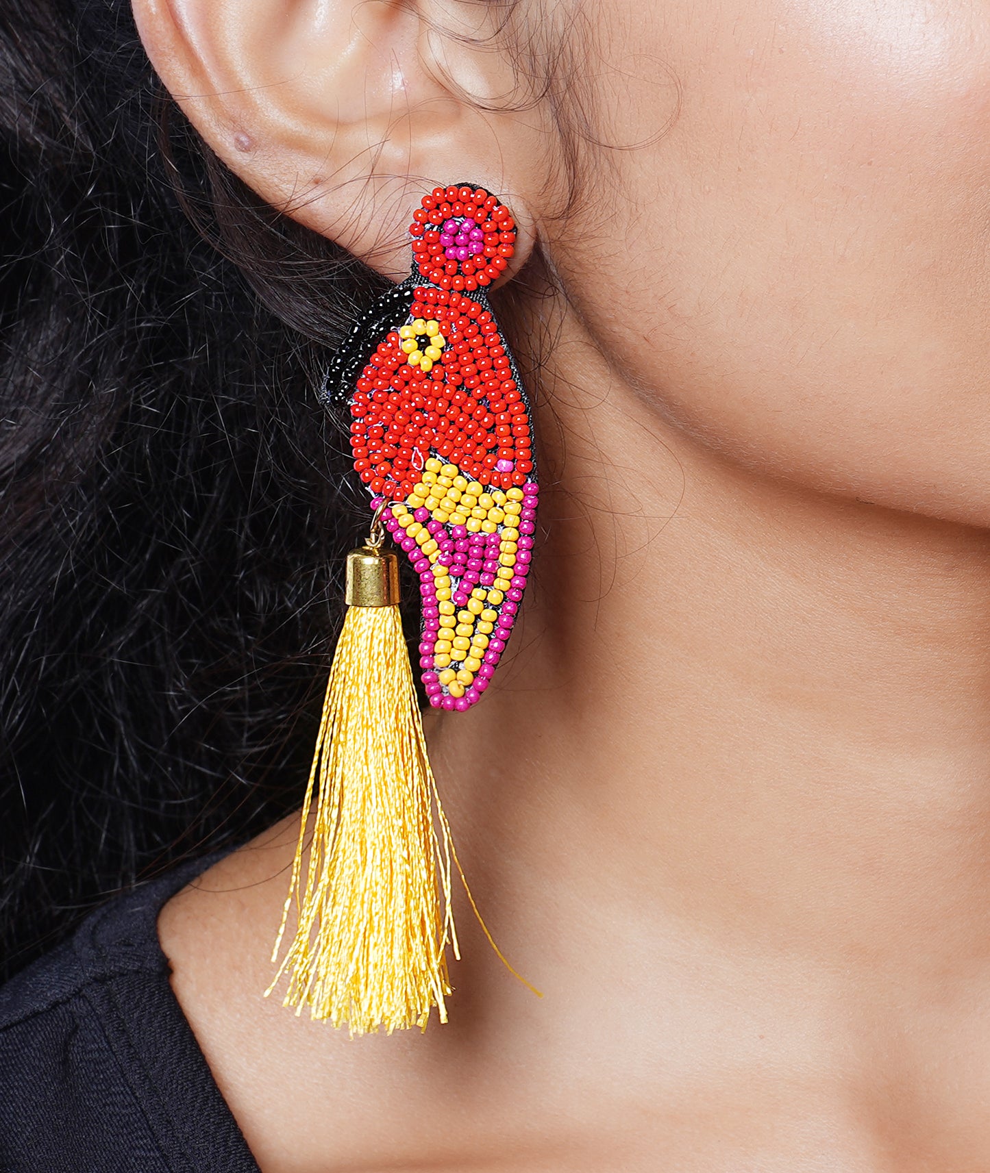 RED STELLA ARTISAN CRAFTED EARING