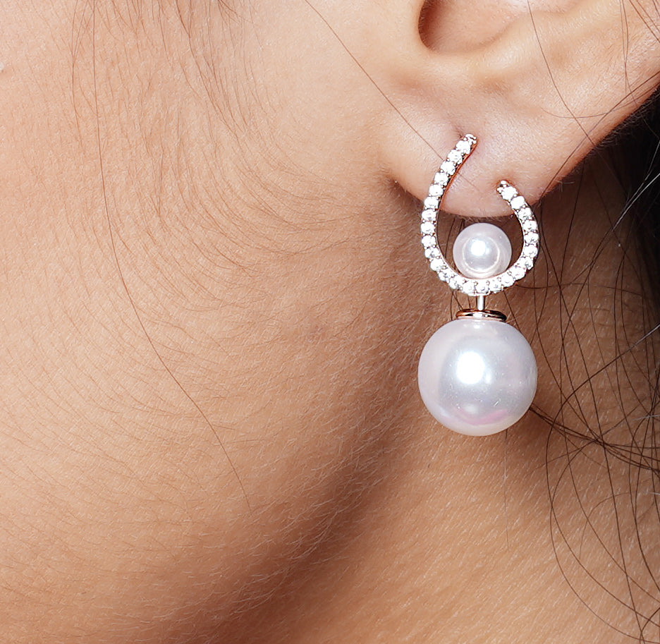 ROSE GOLD PEARL ANEMONE EARING