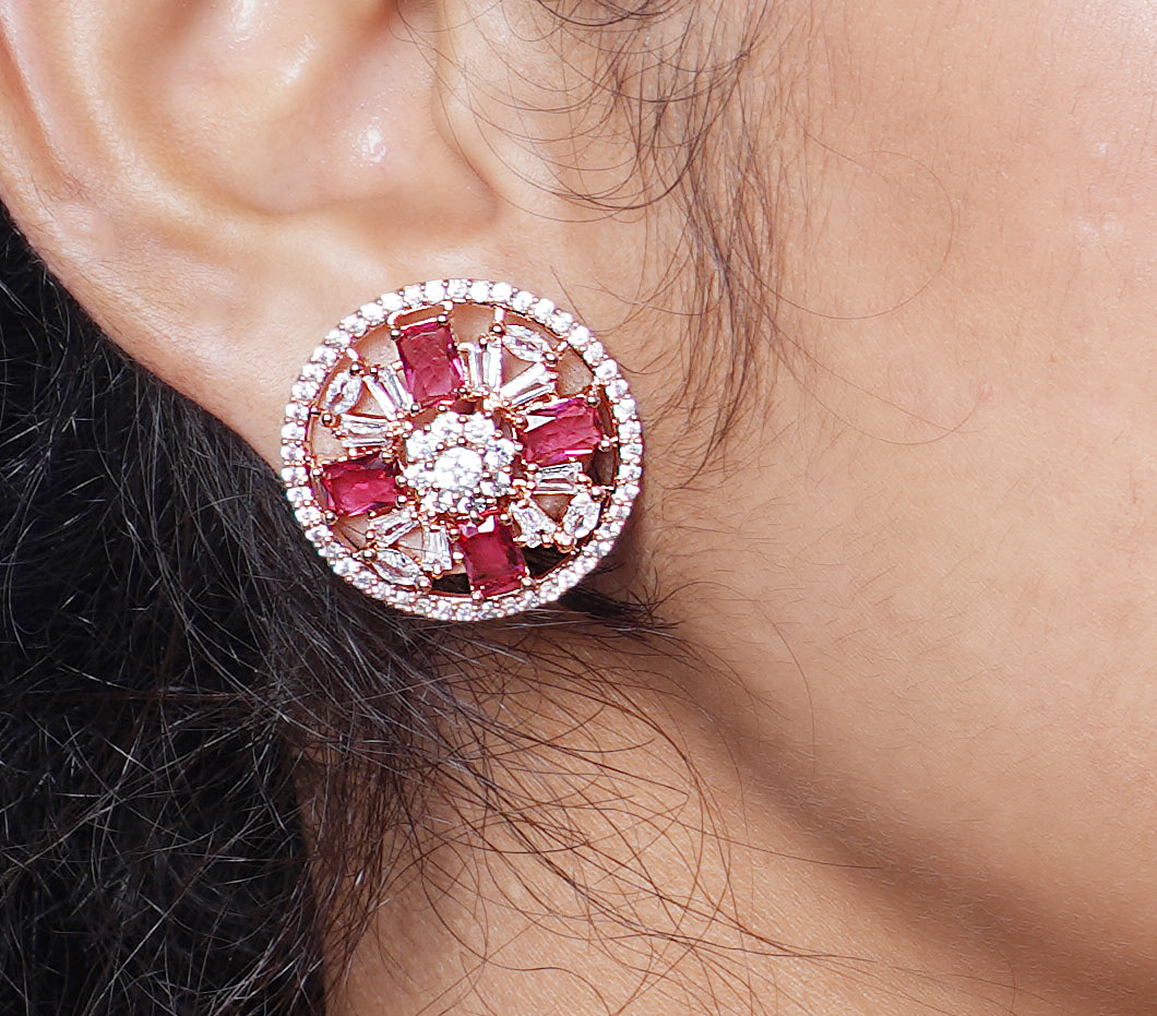 ROSE GOLD RED ANIMA STUDS